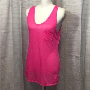 [ Athleta ] Pink Burnout V-Neck Pocket Tank